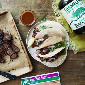 Coffee Rubbed Steak Tacos with Pickled Red Onions 2