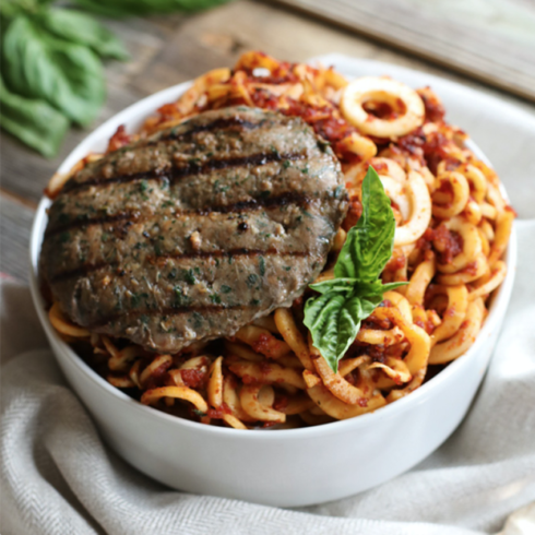 Gluten-Free Parsnips Pasta with Sun Dried Tomato Pesto